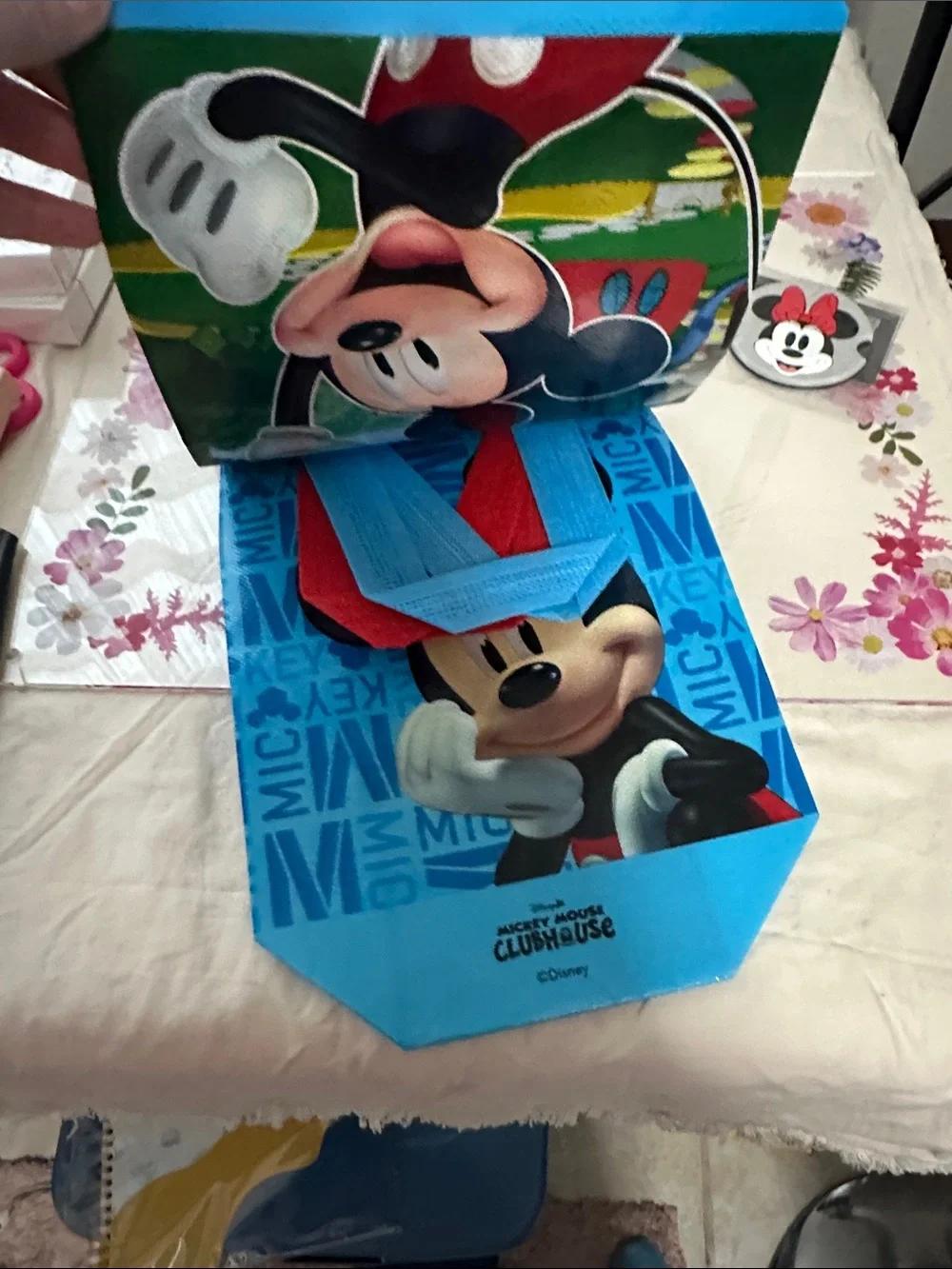 Disney Mickey Sticker Activity Set -& 2 reusable bags with handles & 2 coasters